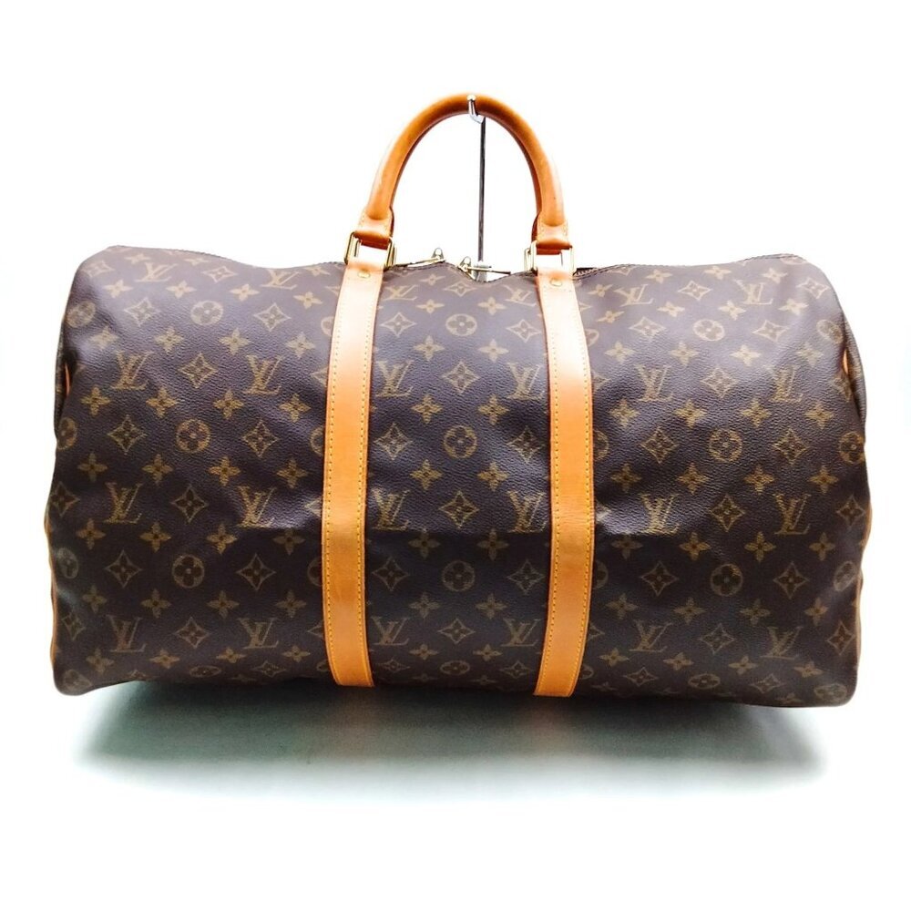 Louis Vuitton LV Boston Bag Keepall 50 Brown Monogram 799-073125